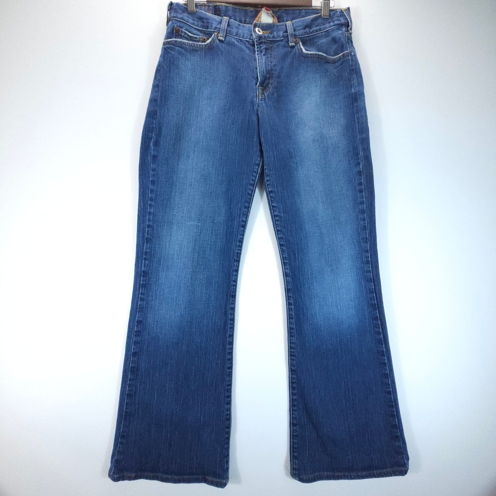 Lucky Brand Sweet N Low Women 12/31 Blue Y2K Bootcut‎ Low Rise Jeans Long Inseam